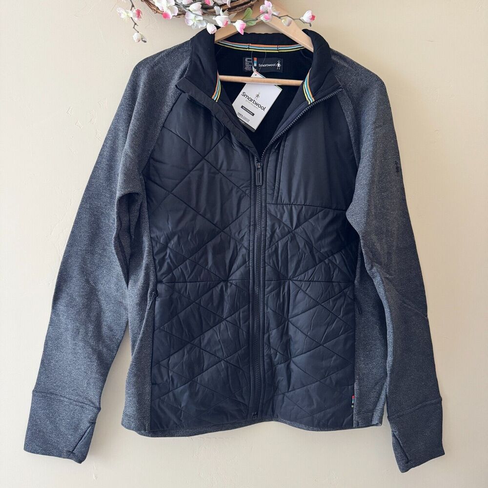 Smartwool Smartloft 120 Jacket Mens M Black Gray Wool Down Quilted NEW - Picture 4 of 16